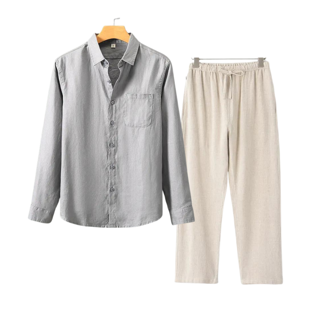 Litasmen Silver Luxe Set | Premium Linen Outfit