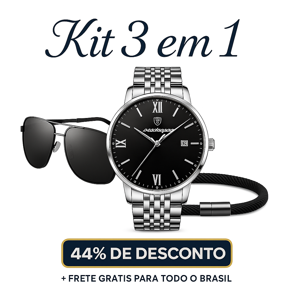 Poedagar Men's Quartz Watch - Buy 1 Get 3 Free