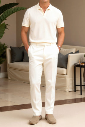 Wool-Blend Structured Polo Shirt