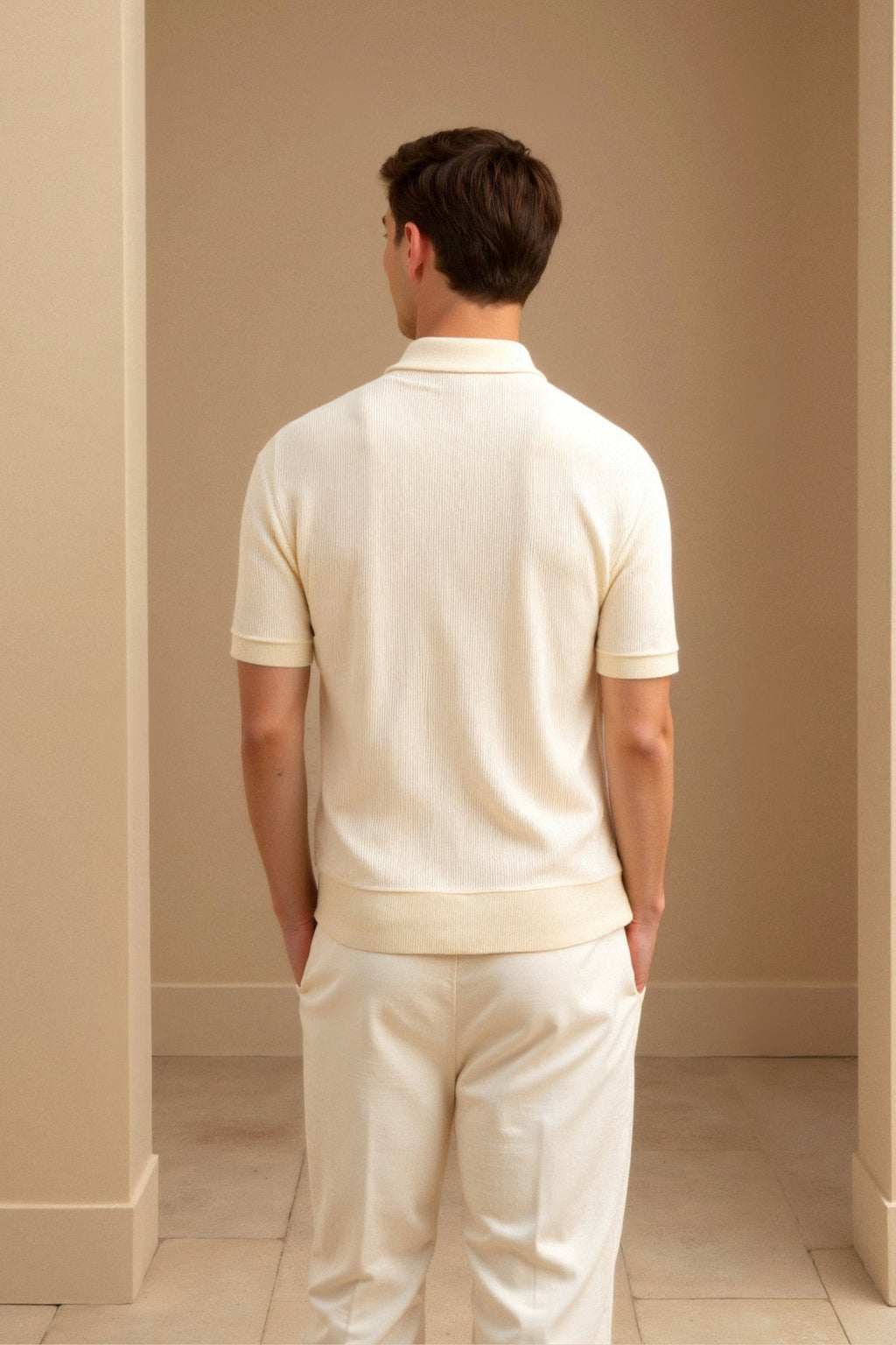 Wool-Blend Structured Polo Shirt