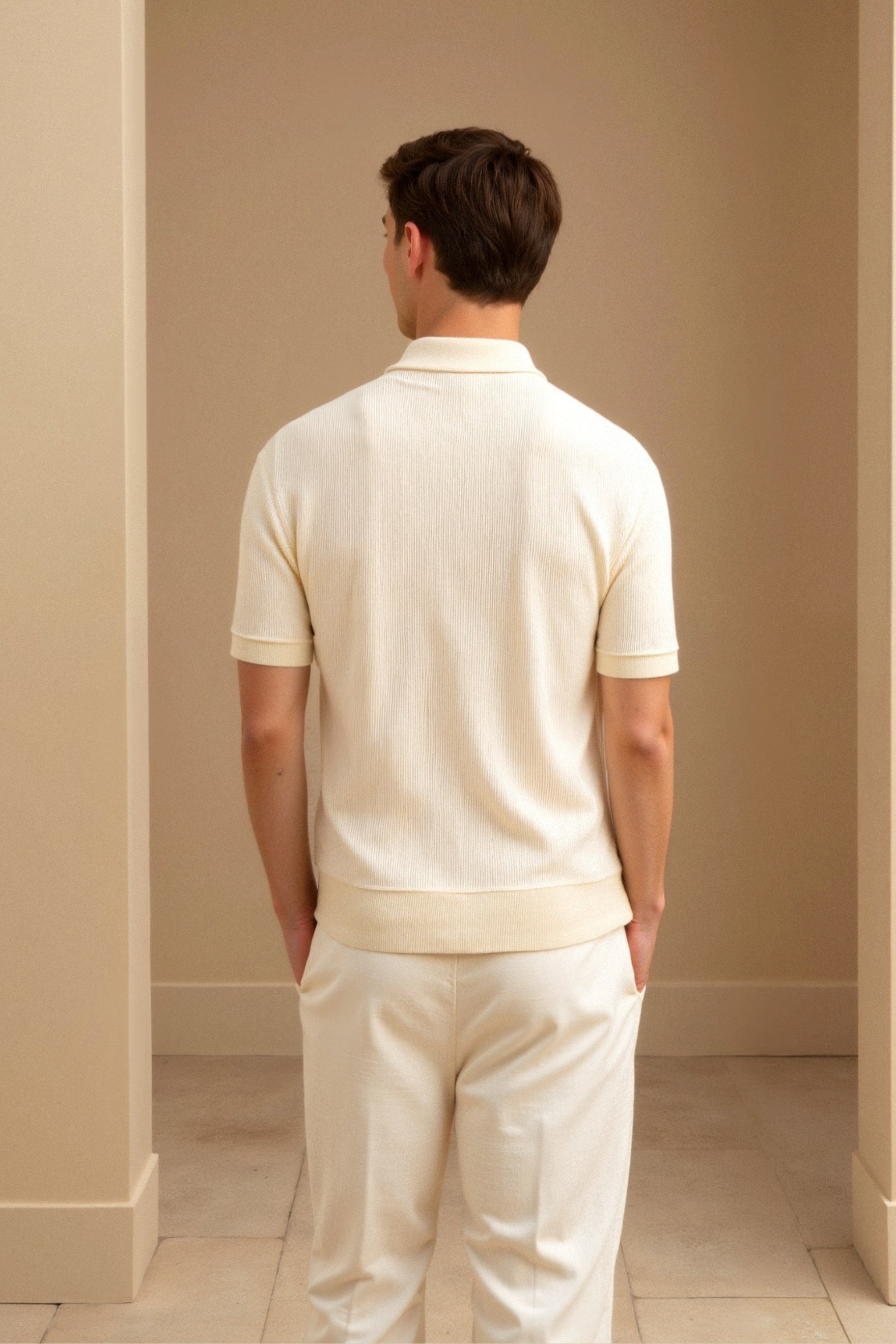 Wool-Blend Structured Polo Shirt
