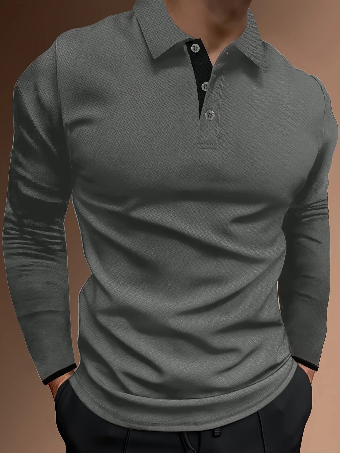 Camisa Polo Masculina de Manga Longa