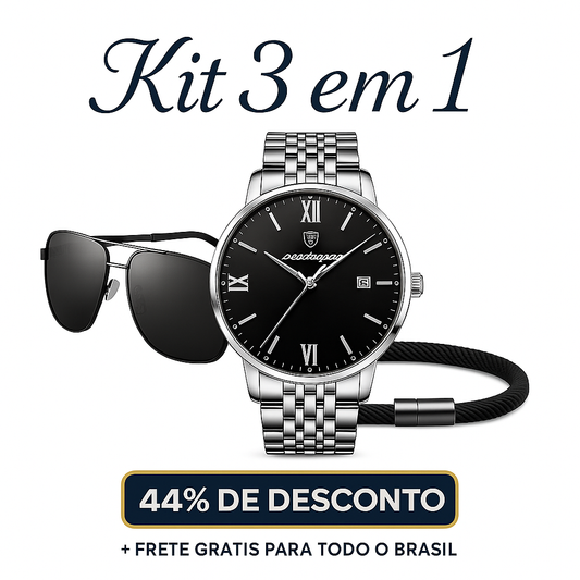 Poedagar Men's Quartz Watch - Buy 1 Get 3 Free