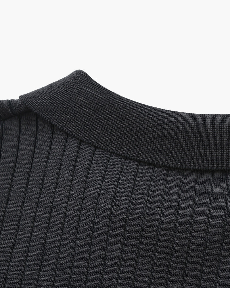 Men’s Bundle: Ribbed Cotton Polo + Poedagar Watch Premium