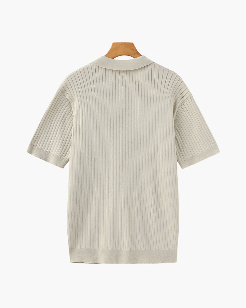 Men’s Bundle: Ribbed Cotton Polo + Poedagar Watch Premium