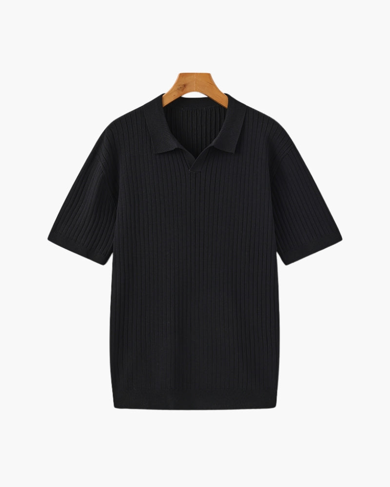 Men’s Bundle: Ribbed Cotton Polo + Poedagar Watch Premium
