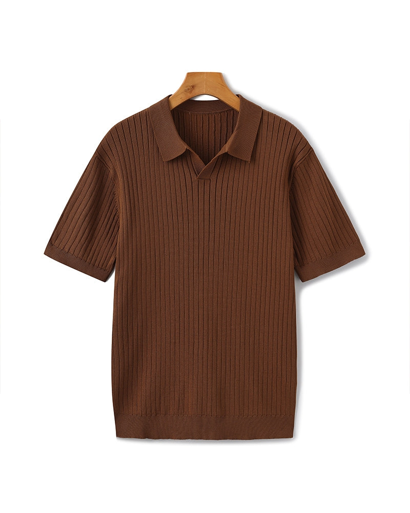 Men’s Bundle: Ribbed Cotton Polo + Poedagar Watch Premium