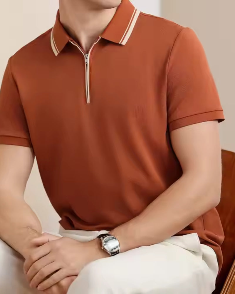 Ridgeway Zip-Up Polo Shirt – Premium Cotton Blend
