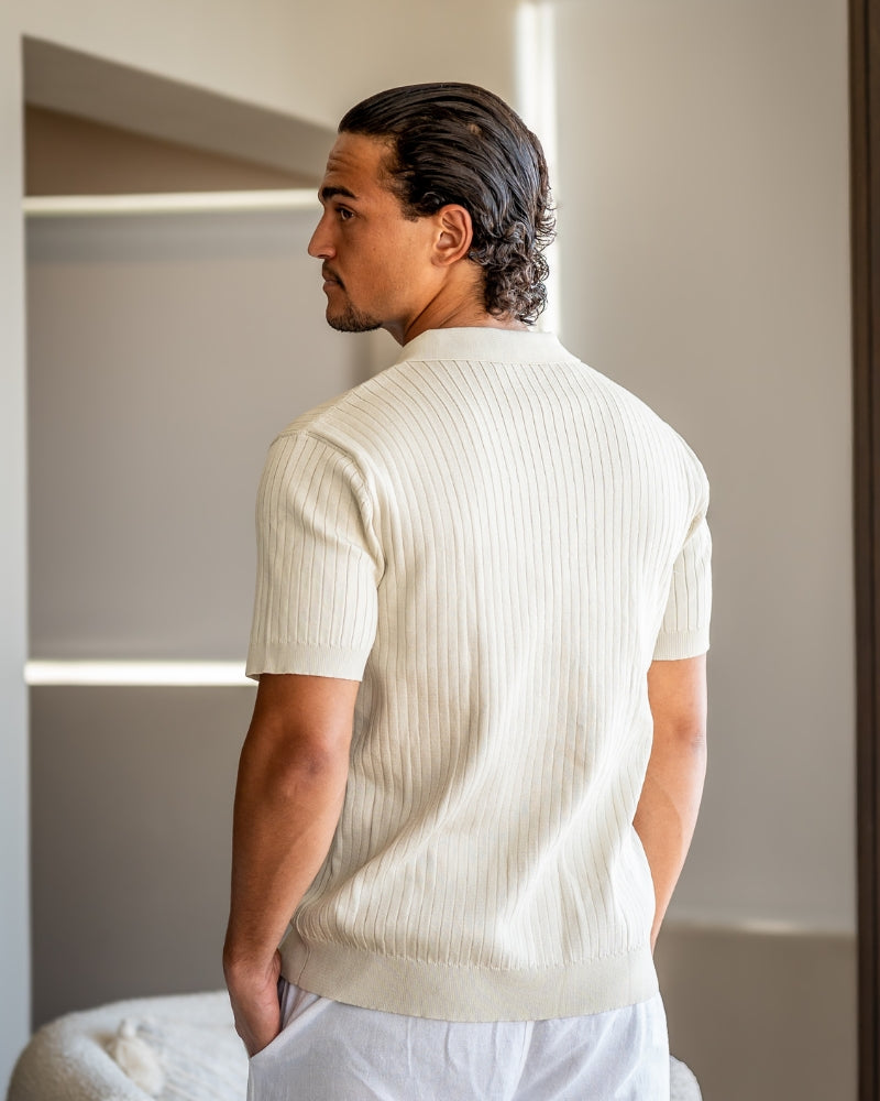 Men’s Bundle: Ribbed Cotton Polo + Poedagar Watch Premium