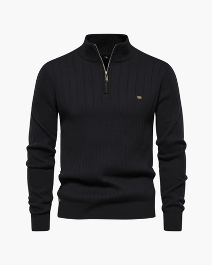 Autumn Zipper Sweater – Warm Cotton Knit Sweater