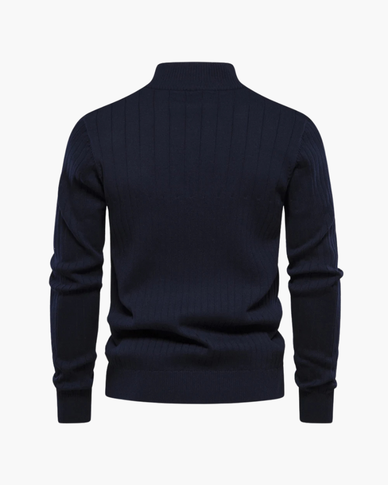 Autumn Zipper Sweater – Warm Cotton Knit Sweater