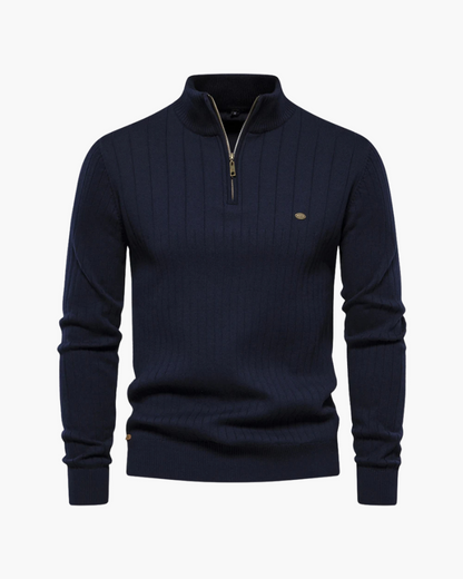 Autumn Zipper Sweater – Warm Cotton Knit Sweater