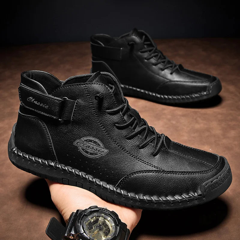 bota masculina preto bota de couro litasmen